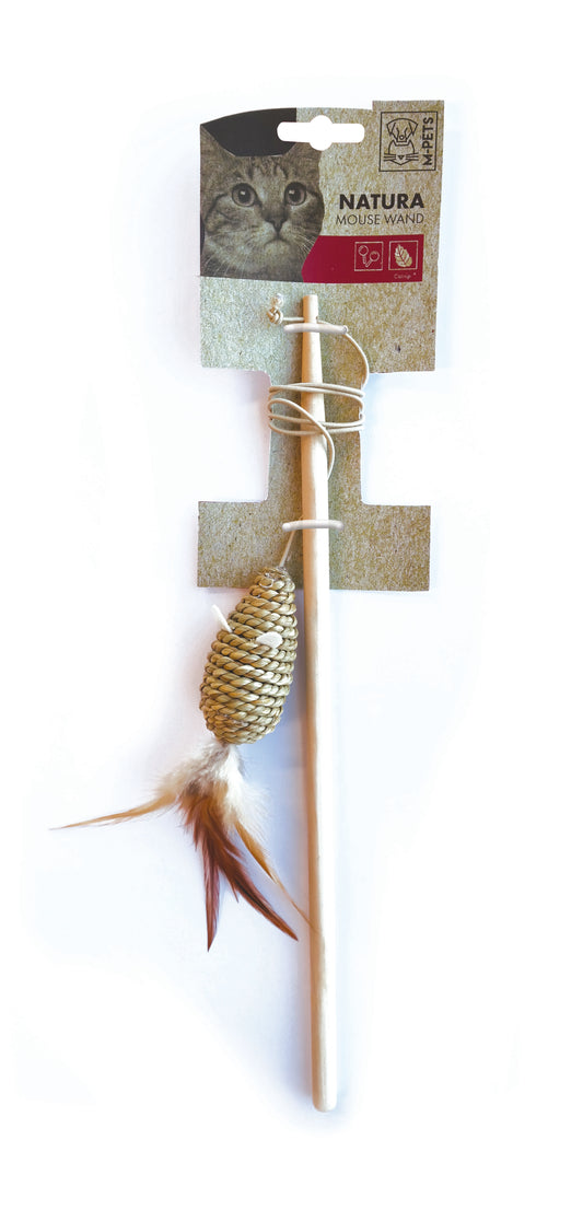 M-PETS NATURA Mouse Wand Cat Teaser Toy