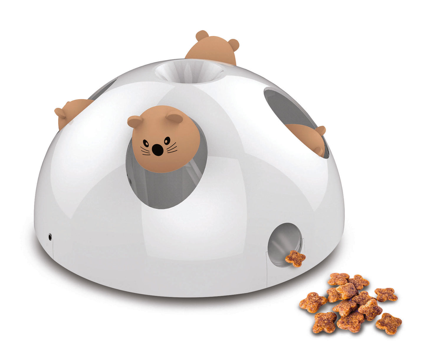 M-PETS Catch The Mouse Interactive Cat Toy with Treat Dispenser & Sound, Motion Activated Cat Puzzle Toy with Light Sensor and Sleep Mode, 26 x 26 x 16 cm