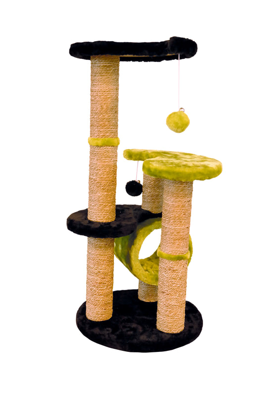 M-PETS EVEREST Cat Tree with Seagrass Scratching Post, 34 in Multi-Level Cat Tower
