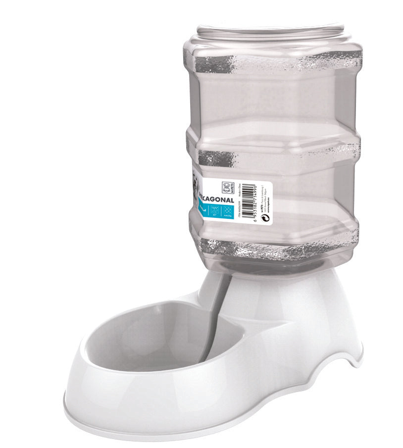 M-PETS Hexagonal Water Dispenser 3.5 L White for Dogs