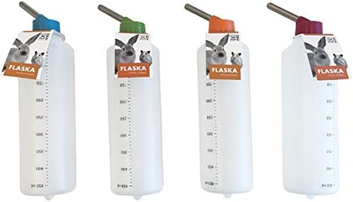 M-Pets FLASKA Small Animal Water Bottle 450ml, Leak-Proof Drinking Bottle for Rabbits, Guinea Pigs, Hamsters & Small Pets