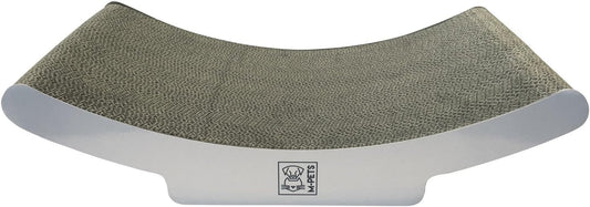 M-Pets Portland Cat Scratcher Board with Corrugated Cardboard, Cat Scratch Pad for Indoor Cats, Furniture Protection Scratching Lounge, Neutral Design Cat Scratcher, White, 42.5 x 24 x 10 cm, 1 Piece